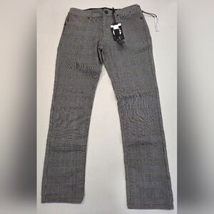 Men's Slim Fit Gray Checkered Jeans